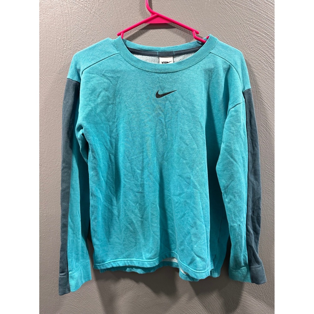 Nike Yoga Therma-FIT Sweatshirt Teal Turquoise Grey Fleece Pullover Large L